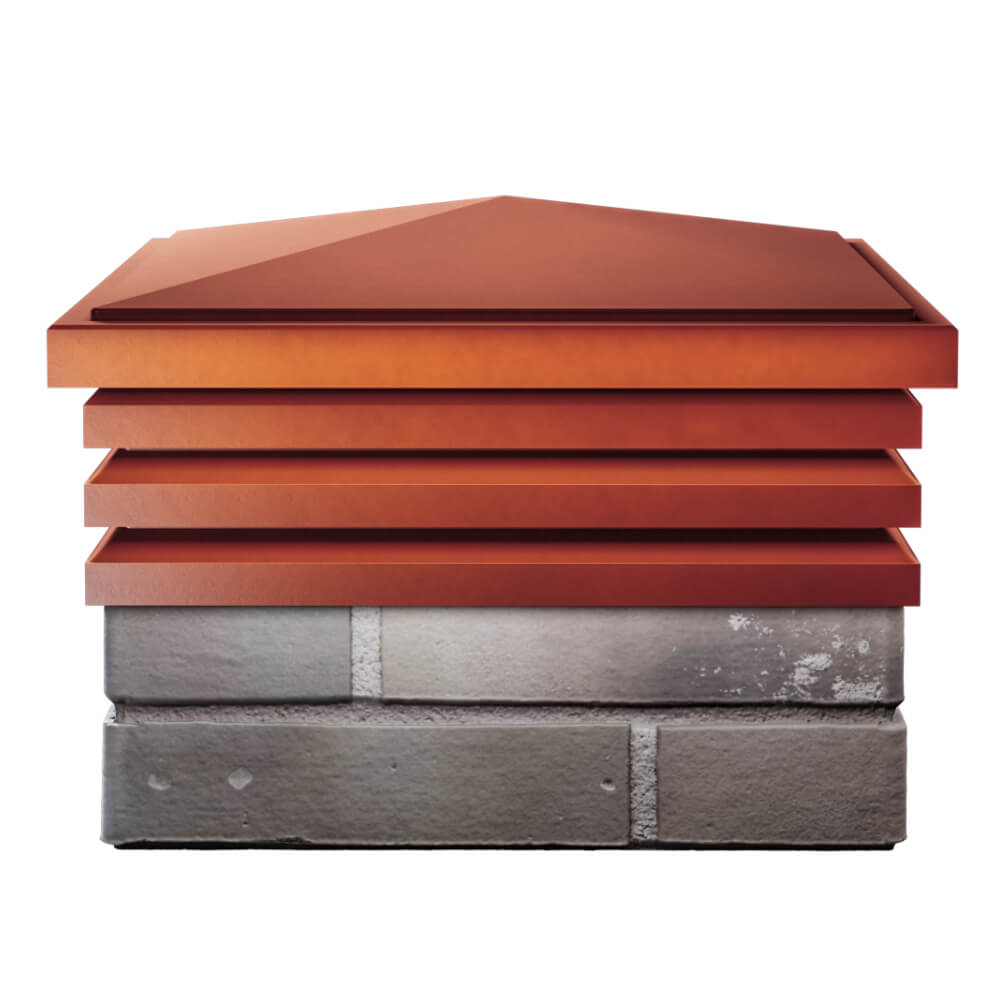 Колпак Zking Бона ХайТек Красный на столб 1.5х1.5 кирпича (385х385мм) Казань фото