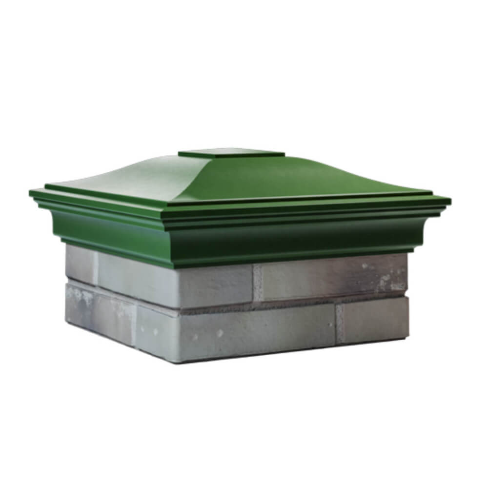 Колпак Zking Монблан Зеленый на столб 1.5х1.5 еврокирпича 0.7НФ (355х355мм) в Казани фото