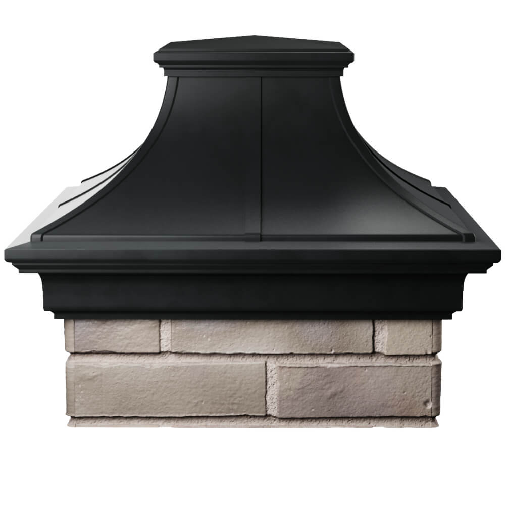 Колпак Zking Монблан Премиум Черный на столб 1.5х1.5 кирпича (385х385мм) Казань фото