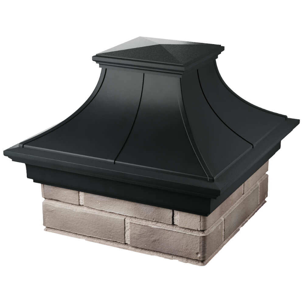 Колпак Zking Монблан Премиум Черный на столб 1.5х1.5 кирпича (385х385мм) в Казани фото