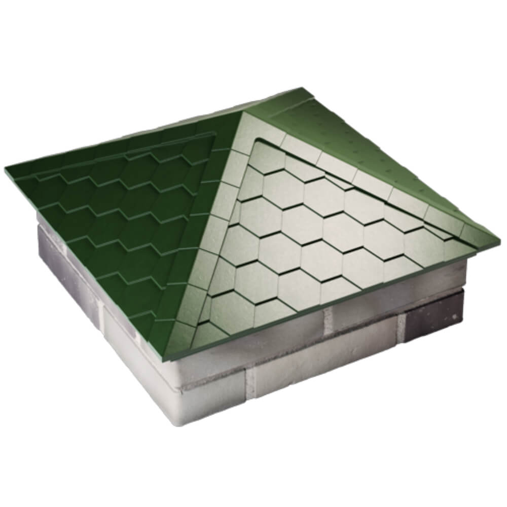 Колпак Zking Эверест Зеленый на столб 2х2 кирпича (535х535мм) Казань фото