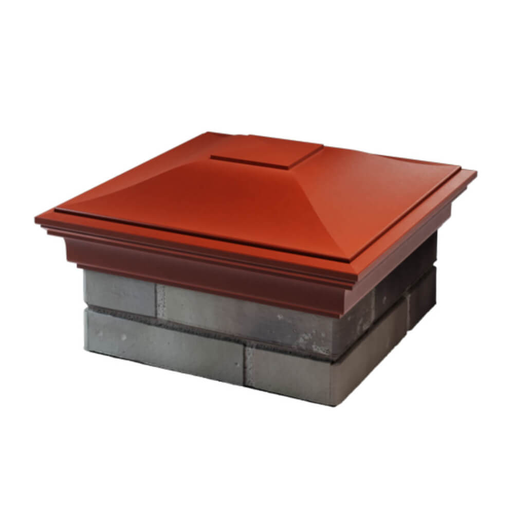 Колпак Zking Монблан Красный на столб 1.5х1.5 еврокирпича 0.7НФ (355х355мм) в Казани фото