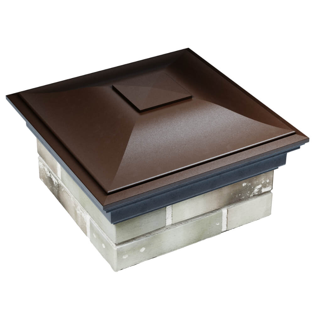 Колпак Zking Монблан Коричневый на столб 1.5х1.5 кирпича (385х385мм) в Казани фото