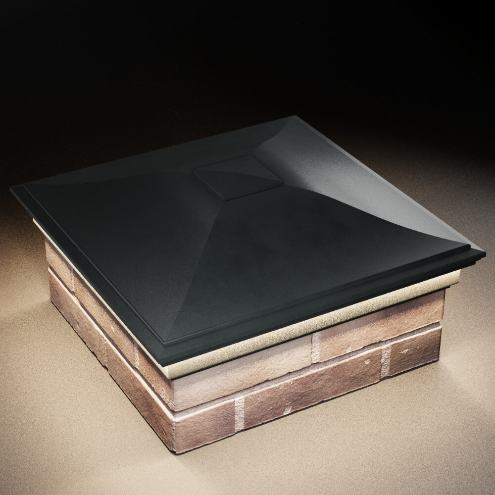 Колпак Zking Монблан Черный на столб 2х2 кирпича (515х515мм) c подсветкой в Казани фото