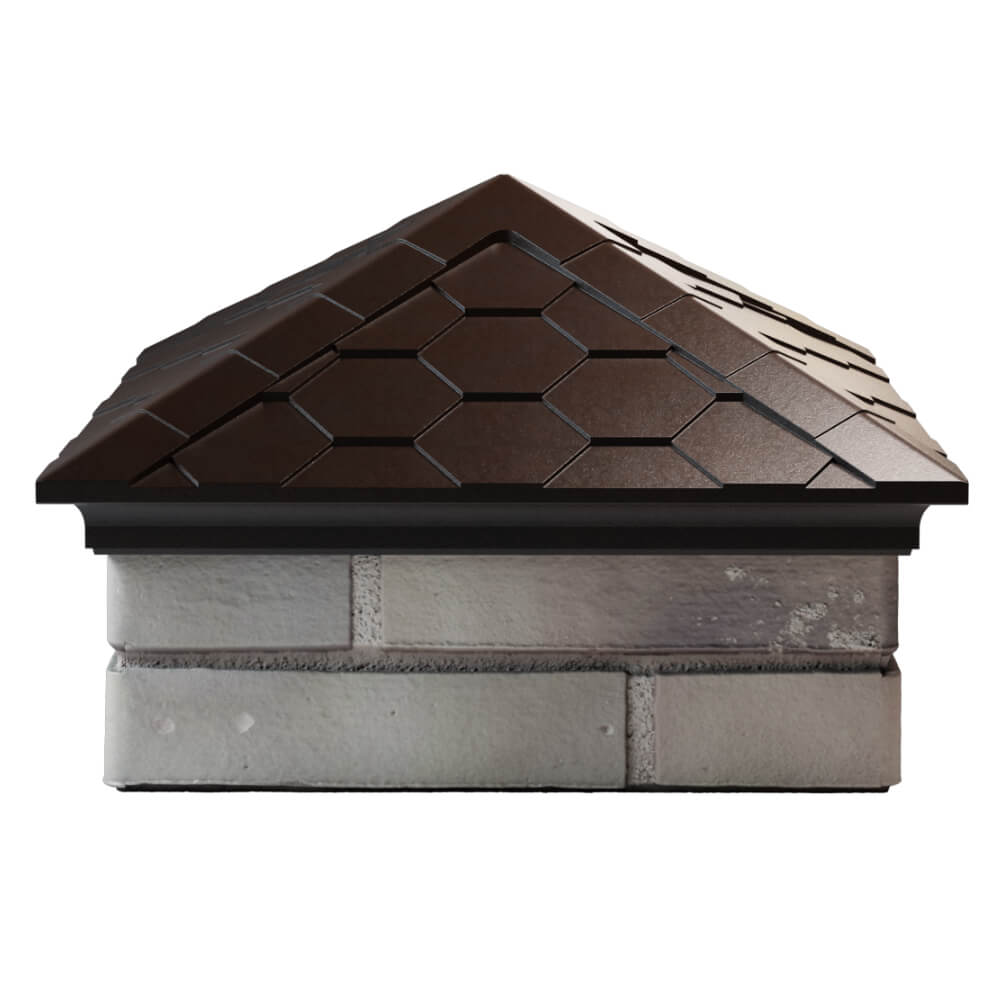 Колпак Zking Эверест Коричневый на столб 1.5х1.5 кирпича (390х390мм) Казань фото