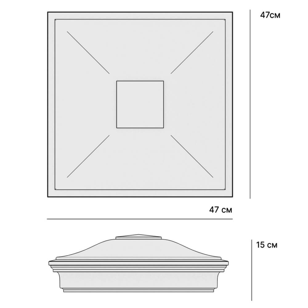 Колпак Zking Монблан Красный на столб 1.5х1.5 кирпича (385х385мм) в Казани фото