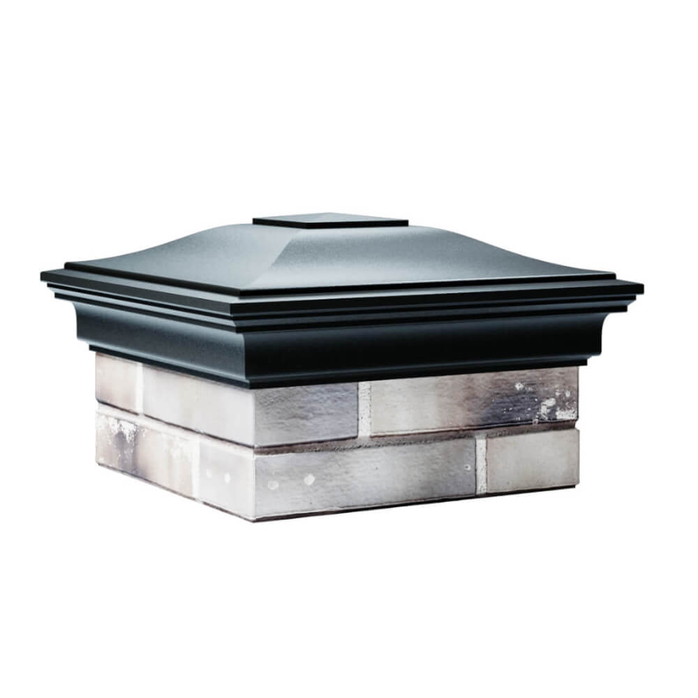 Колпак Zking Монблан Черный на столб 1.5х1.5 еврокирпича 0.7НФ (355х355мм) в Казани фото