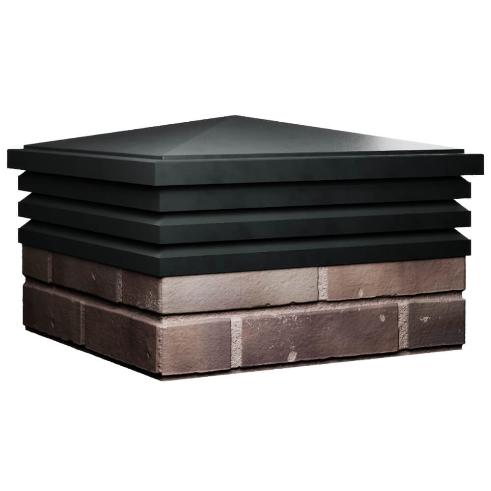 Колпак Zking Бона ХайТек Черный на столб 2х2 кирпича (513х513мм) в Казани фото