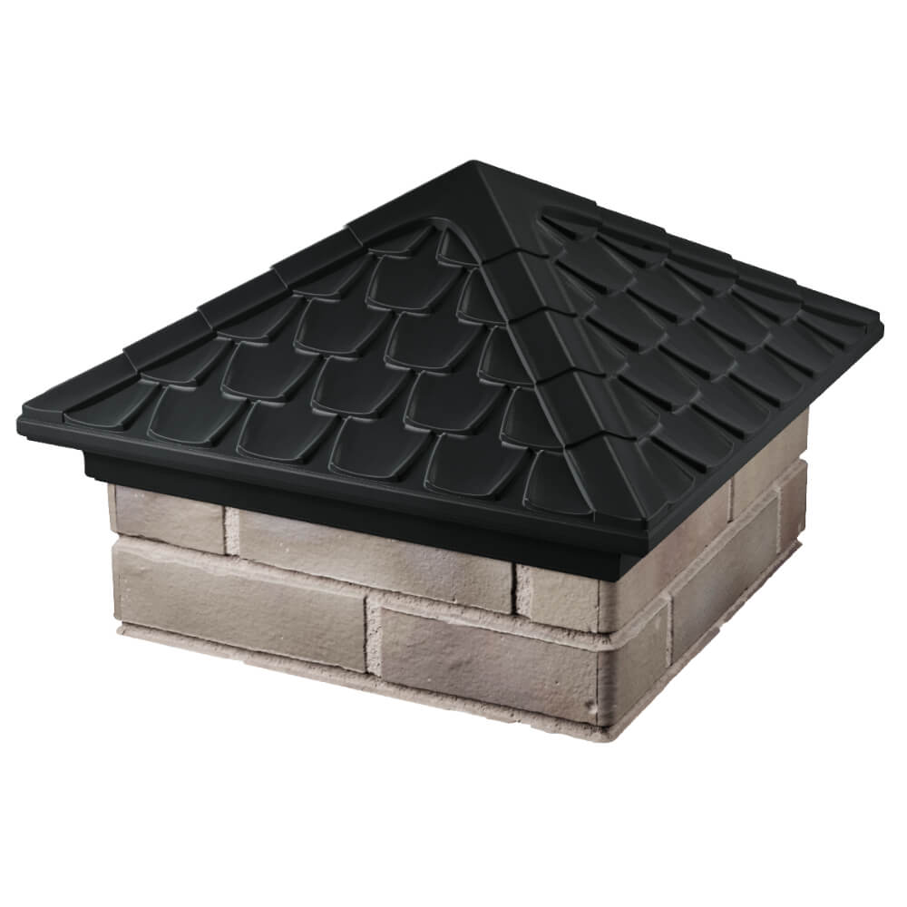 Колпак Zking Эльбрус Черный на столб 1.5х1.5 кирпича (385х385мм) в Казани фото