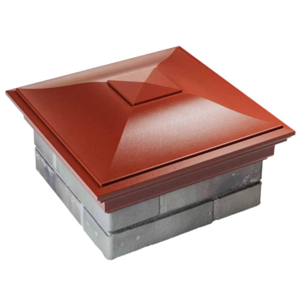 Колпак Zking Монблан Красный на столб 1.5х1.5 кирпича (385х385мм) в Казани фото