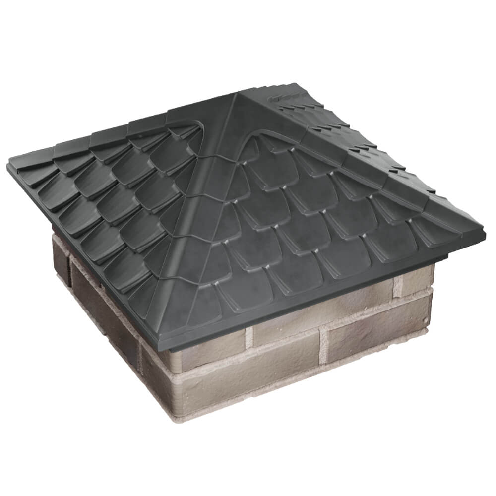 Колпак Zking Эльбрус Серый на столб 1.5х1.5 кирпича (385х385мм) в Казани фото