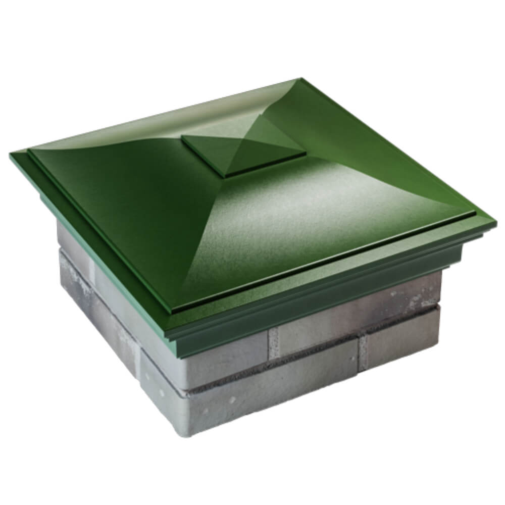 Колпак Zking Монблан Зеленый на столб 1.5х1.5 кирпича (385х385мм) в Казани фото