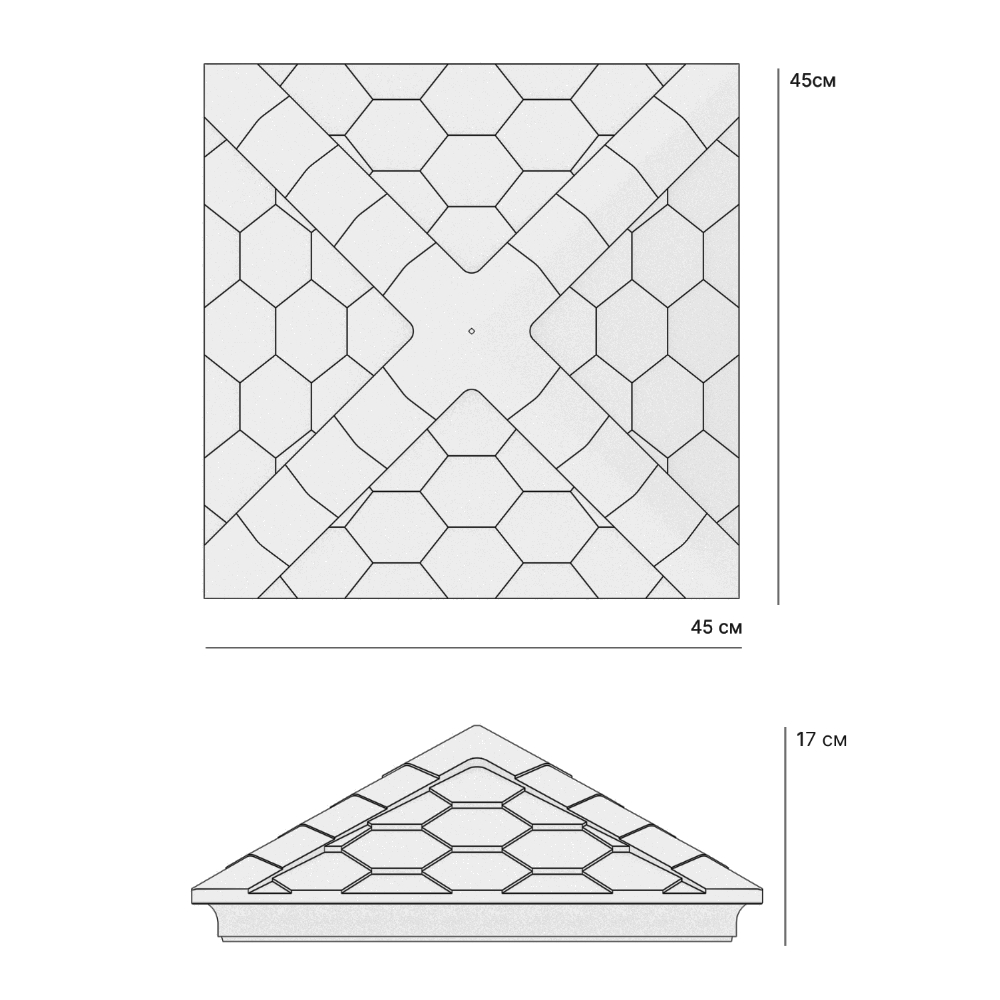 Колпак Zking Эверест Черный на столб 1.5х1.5 кирпича (390х390мм) в Казани фото