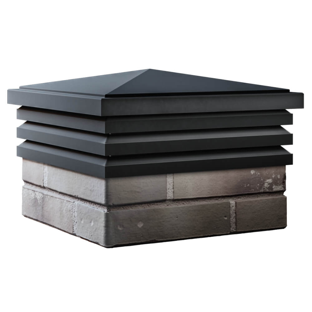 Колпак Zking Бона ХайТек Черный на столб 1.5х1.5 кирпича (385х385мм) в Казани фото