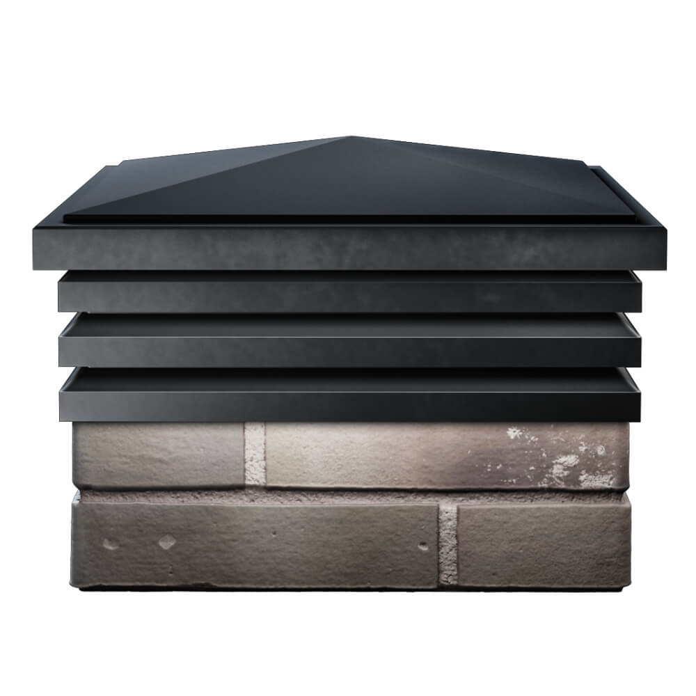 Колпак Zking Бона ХайТек Черный на столб 1.5х1.5 кирпича (385х385мм) Казань фото