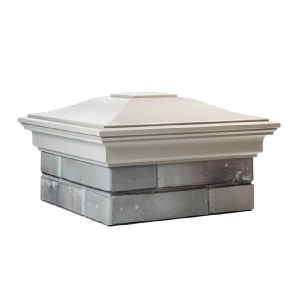 Колпак Zking Монблан Бежевый на столб 1.5х1.5 еврокирпича 0.7НФ (355х355мм) в Казани фото