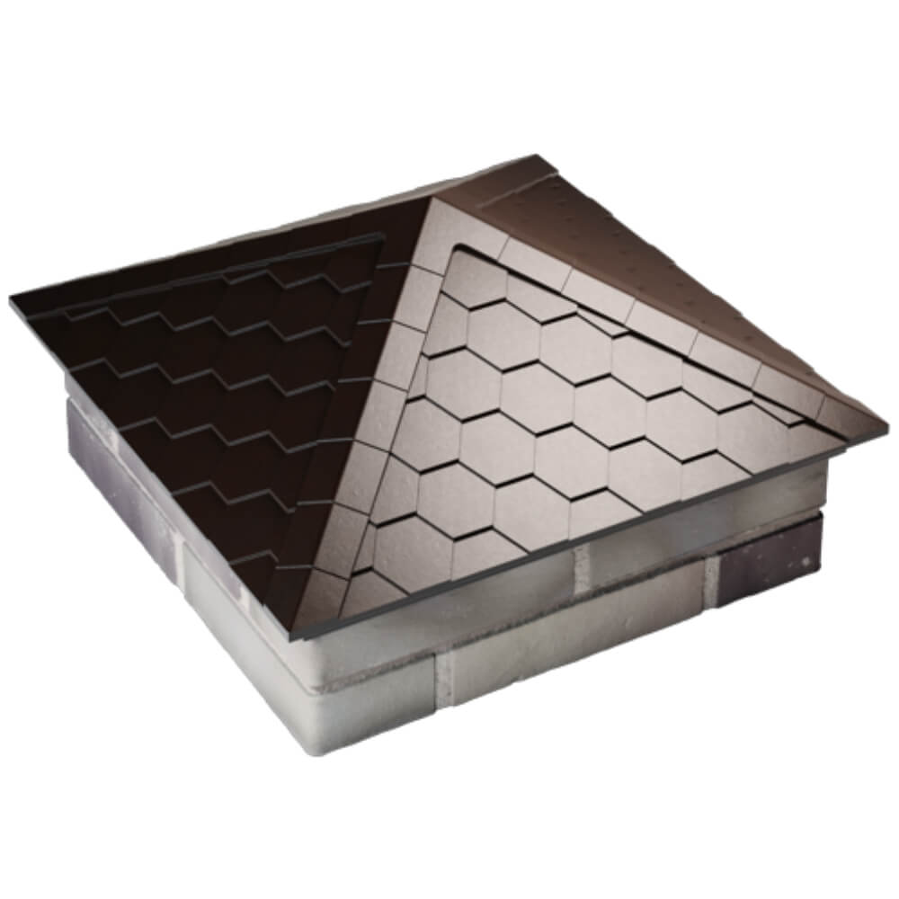 Колпак Zking Эверест Коричневый на столб 2х2 кирпича (535х535мм) Казань фото