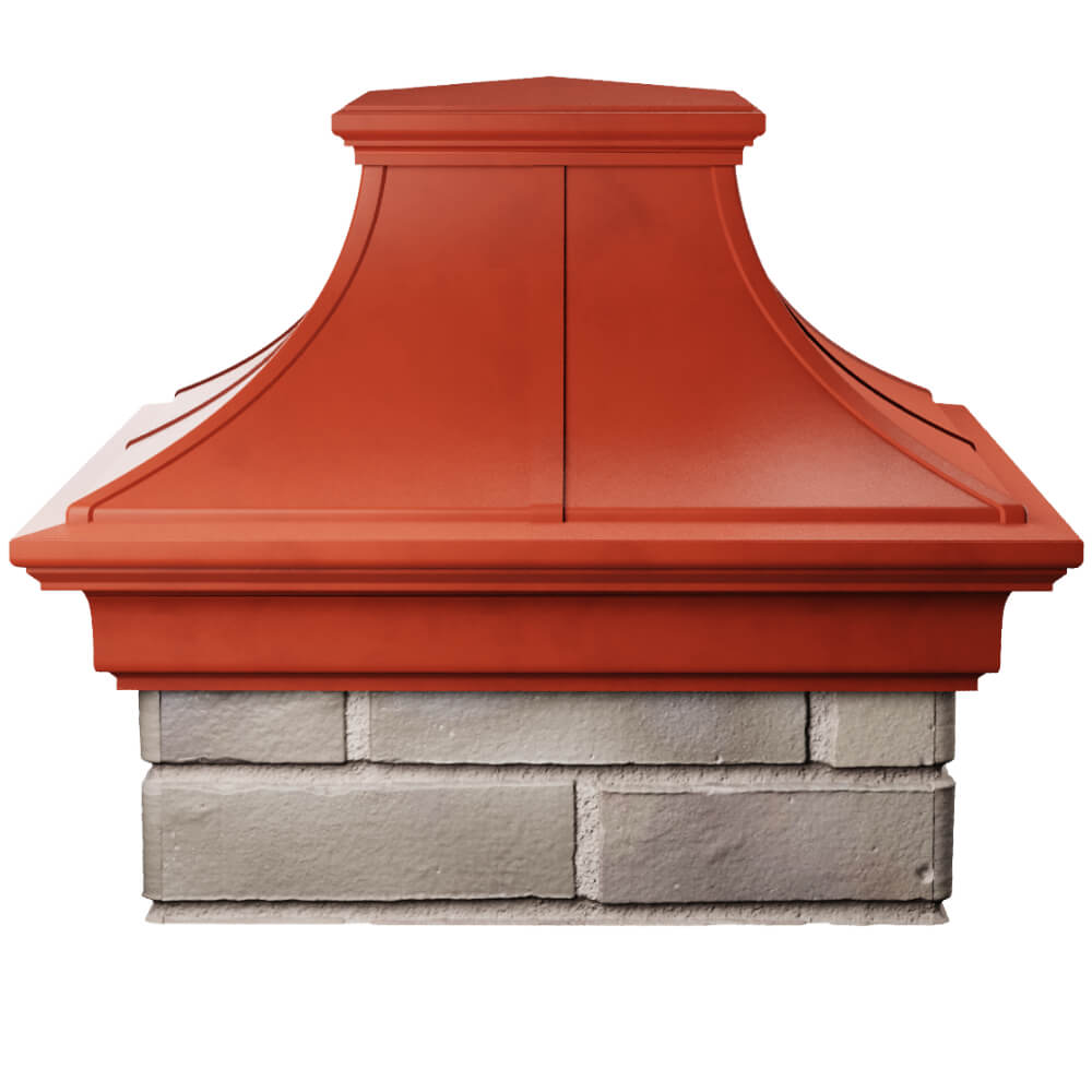 Колпак Zking Монблан Премиум Красный на столб 1.5х1.5 кирпича (385х385мм) Казань фото