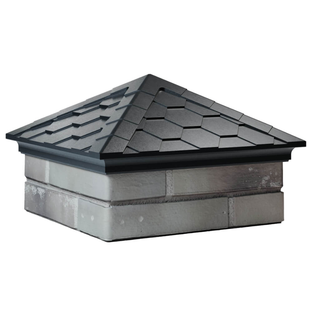 Колпак Zking Эверест Черный на столб 1.5х1.5 кирпича (390х390мм) в Казани фото