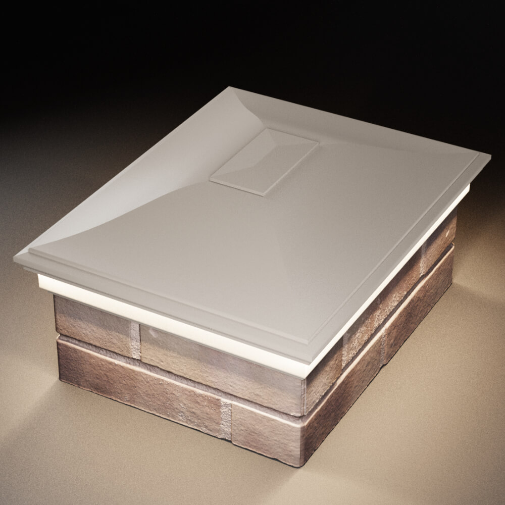 Колпак Zking Монблан Бежевый на столб 2х1.5 кирпича (515х385мм) c подсветкой в Казани фото