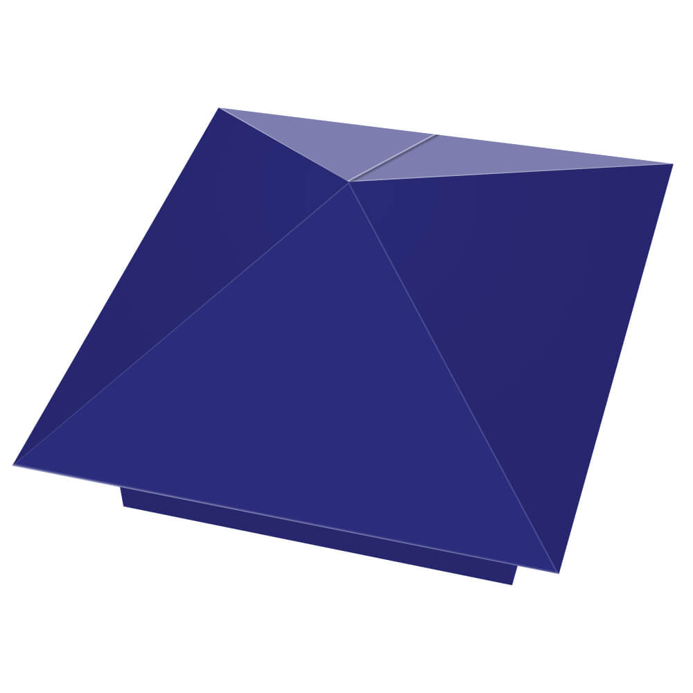 Колпак металлический 400х400мм RAL5002 Синий Ультрамарин заборный Казань фото