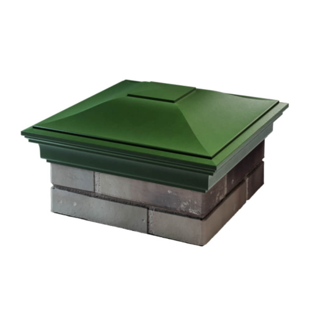 Колпак Zking Монблан Зеленый на столб 1.5х1.5 еврокирпича 0.7НФ (355х355мм) в Казани фото