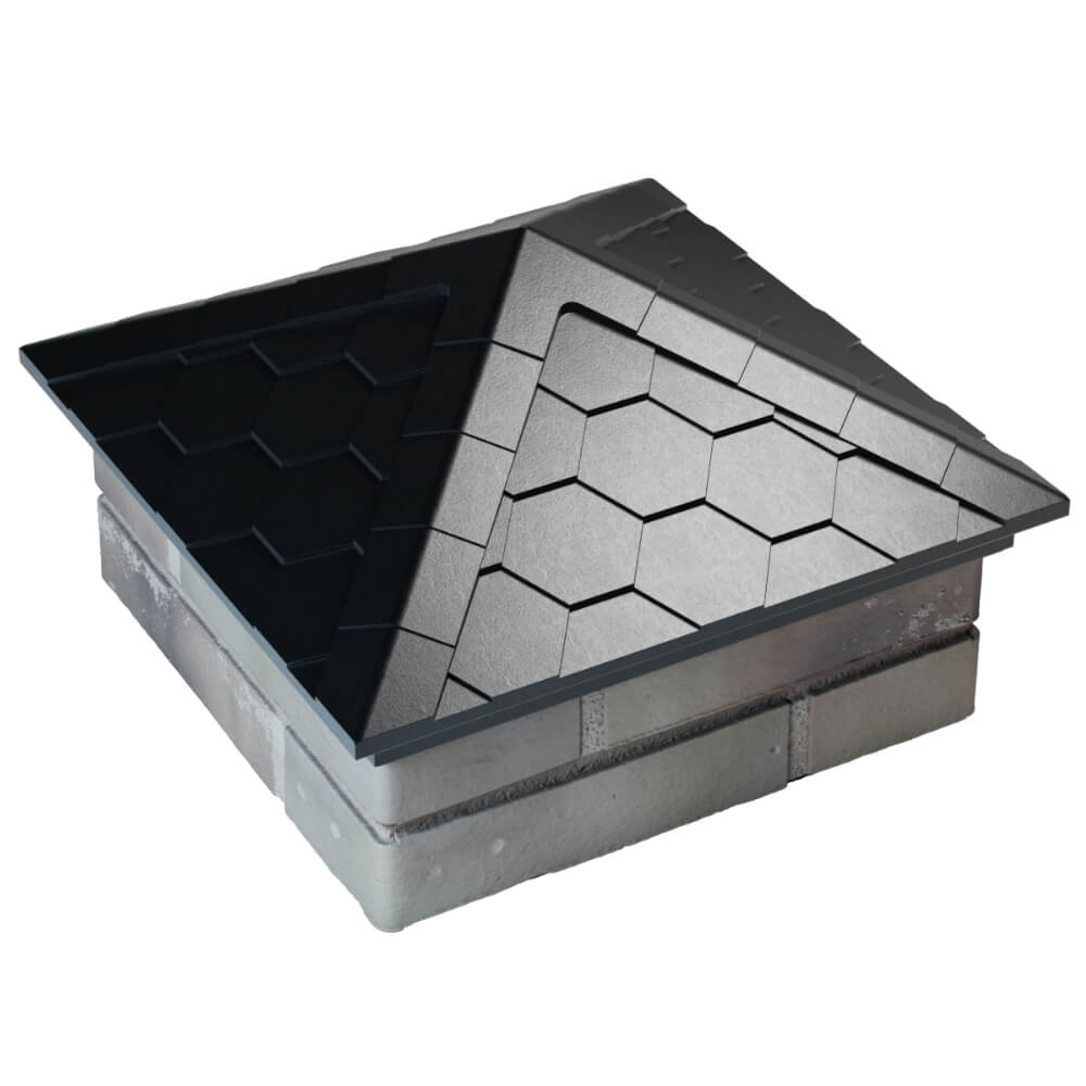 Колпак Zking Эверест Черный на столб 1.5х1.5 кирпича (390х390мм) в Казани фото