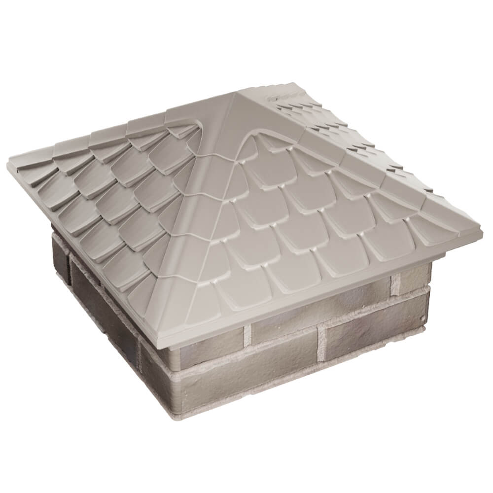 Колпак Zking Эльбрус Бежевый на столб 1.5х1.5 кирпича (385х385мм) в Казани фото