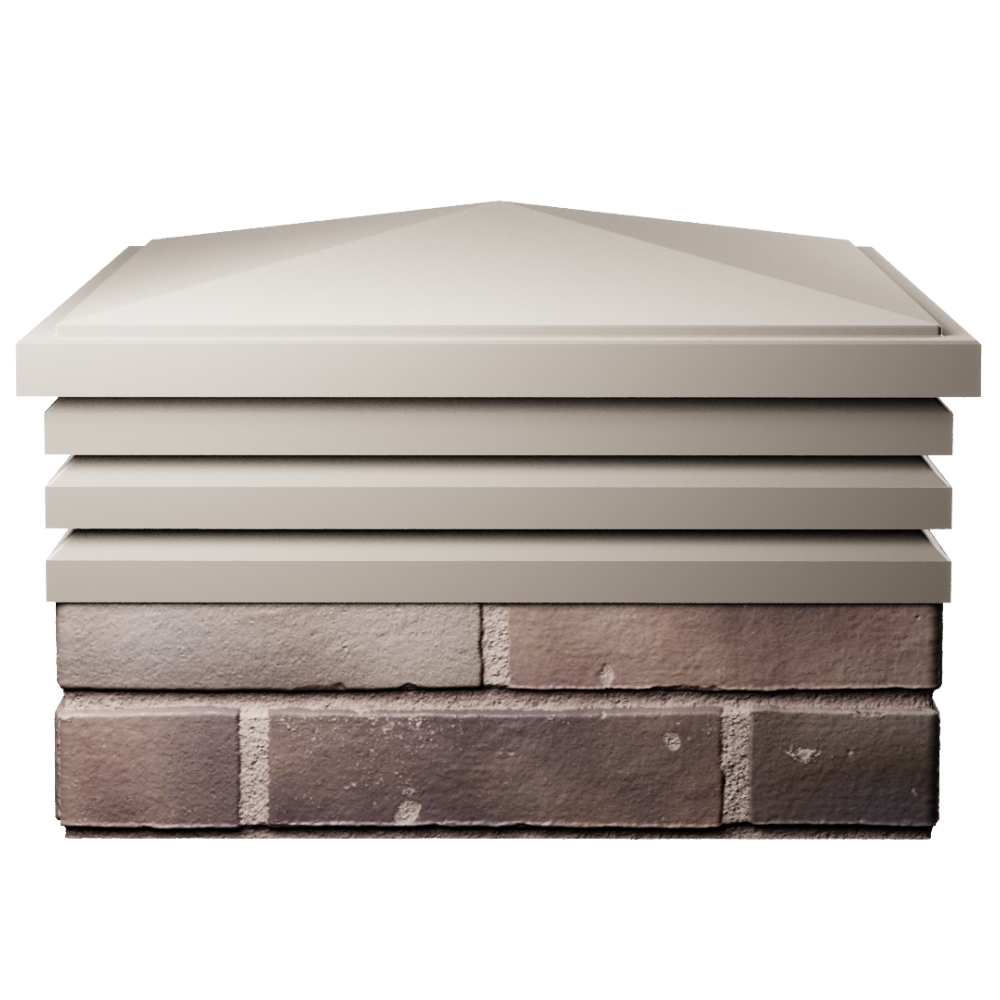 Колпак Zking Бона ХайТек Бежевый на столб 2х2 кирпича (513х513мм) Казань фото