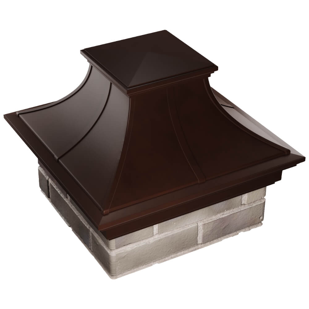 Колпак Zking Монблан Премиум Коричневый на столб 1.5х1.5 кирпича (385х385мм) в Казани фото