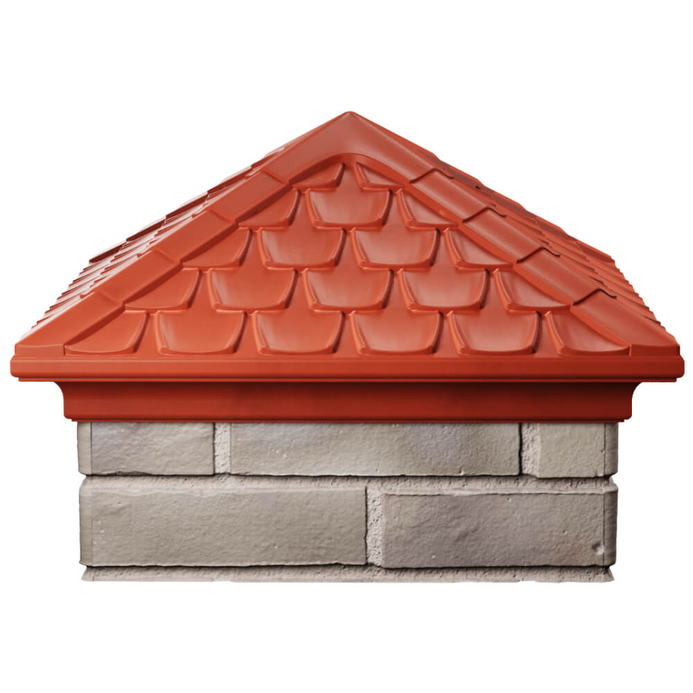 Колпак Zking Эльбрус Красный на столб 1.5х1.5 кирпича (385х385мм) Казань фото