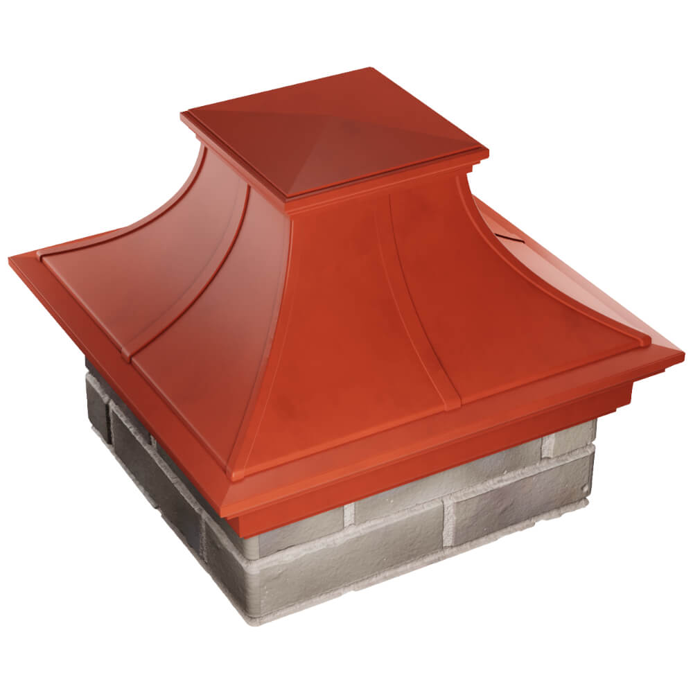 Колпак Zking Монблан Премиум Красный на столб 1.5х1.5 кирпича (385х385мм) в Казани фото