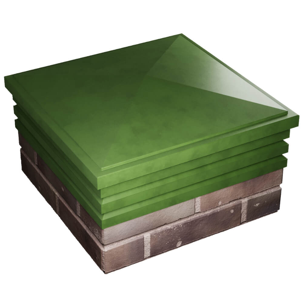 Колпак Zking Бона ХайТек Зеленый на столб 2х2 кирпича (513х513мм) в Казани фото