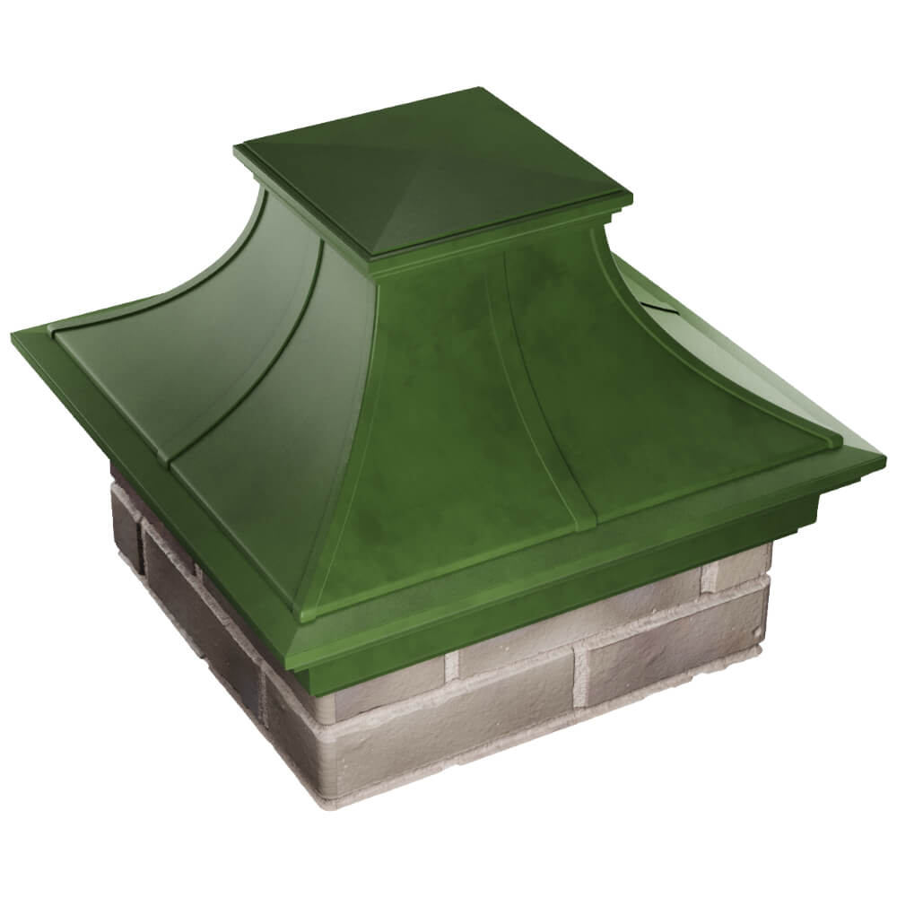 Колпак Zking Монблан Премиум Зеленый на столб 1.5х1.5 кирпича (385х385мм) в Казани фото