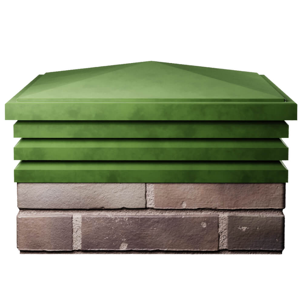 Колпак Zking Бона ХайТек Зеленый на столб 2х2 кирпича (513х513мм) Казань фото