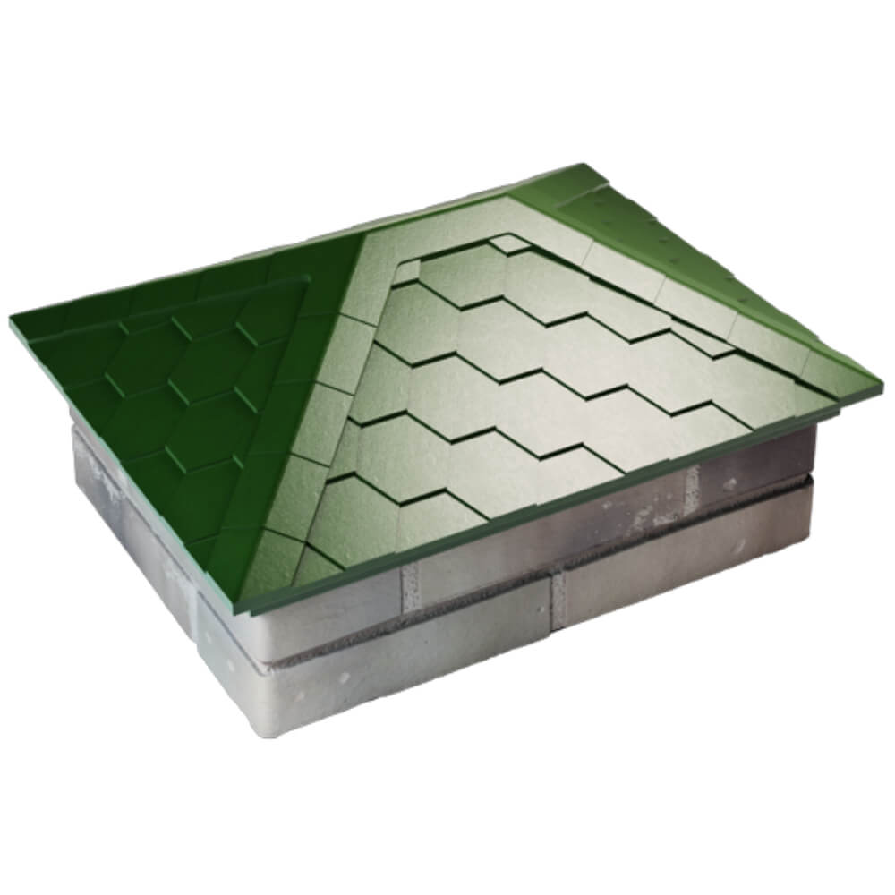 Колпак Zking Эверест Зеленый на столб 2х1.5 кирпича (520х390мм) Казань фото