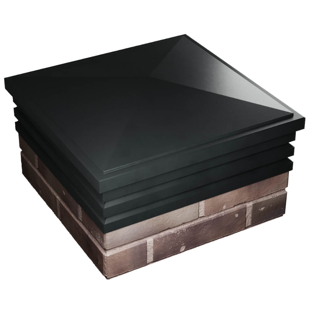 Колпак Zking Бона ХайТек Черный на столб 2х2 кирпича (513х513мм) в Казани фото