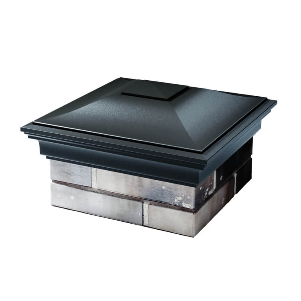 Колпак Zking Монблан Черный на столб 1.5х1.5 еврокирпича 0.7НФ (355х355мм) в Казани фото