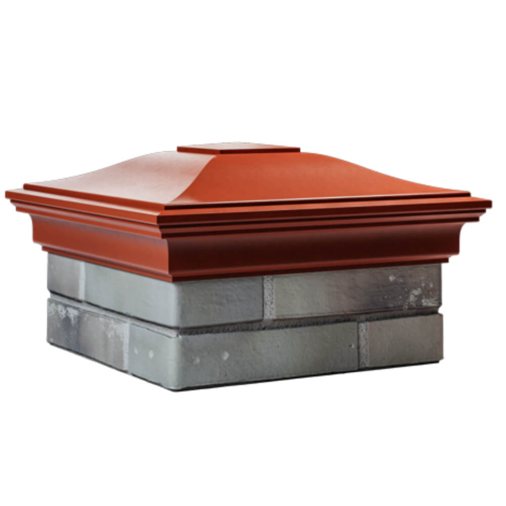 Колпак Zking Монблан Красный на столб 1.5х1.5 кирпича (385х385мм) в Казани фото