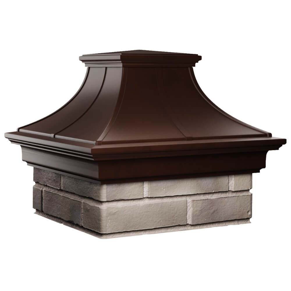 Колпак Zking Монблан Премиум Коричневый на столб 1.5х1.5 кирпича (385х385мм) в Казани фото