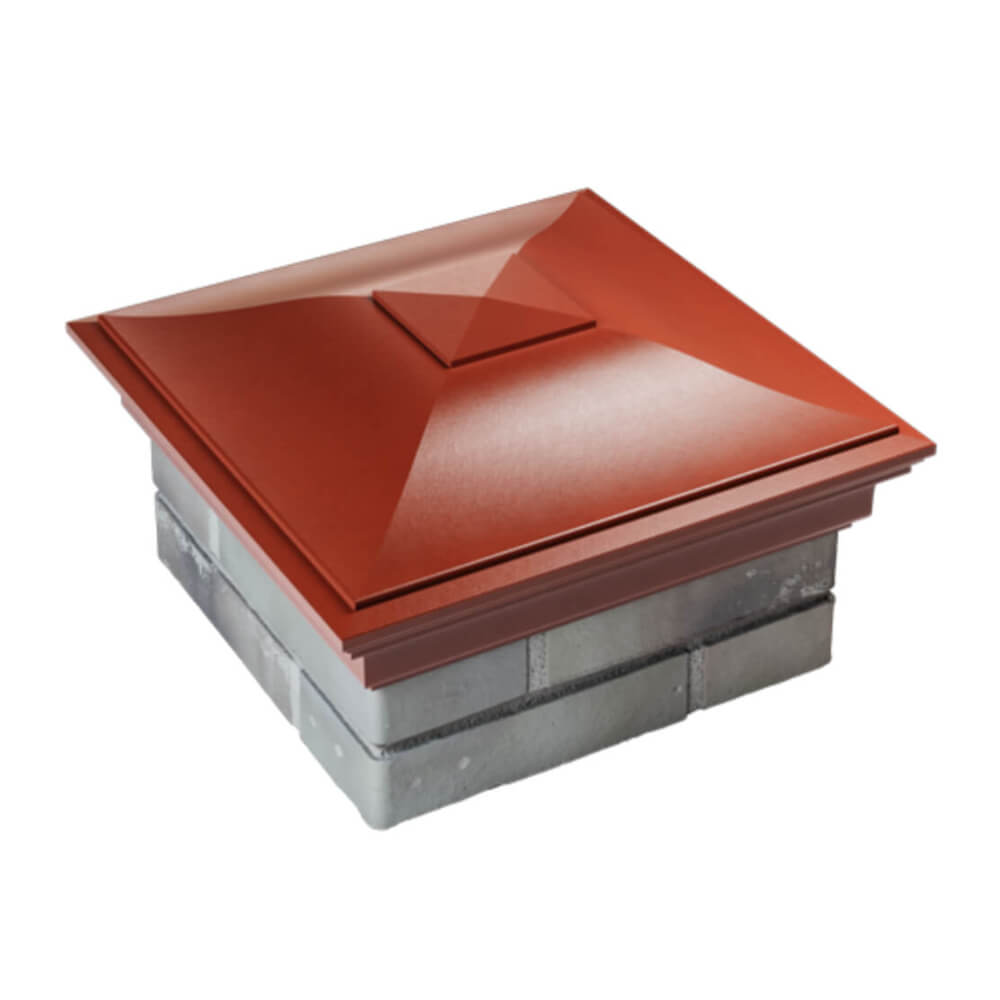 Колпак Zking Монблан Красный на столб 1.5х1.5 еврокирпича 0.7НФ (355х355мм) в Казани фото