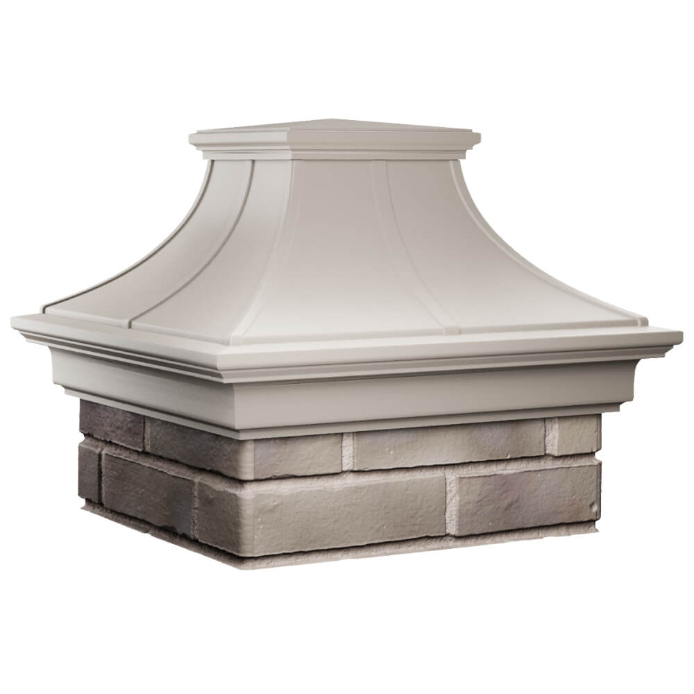 Колпак Zking Монблан Премиум Бежевый на столб 1.5х1.5 кирпича (385х385мм) в Казани фото