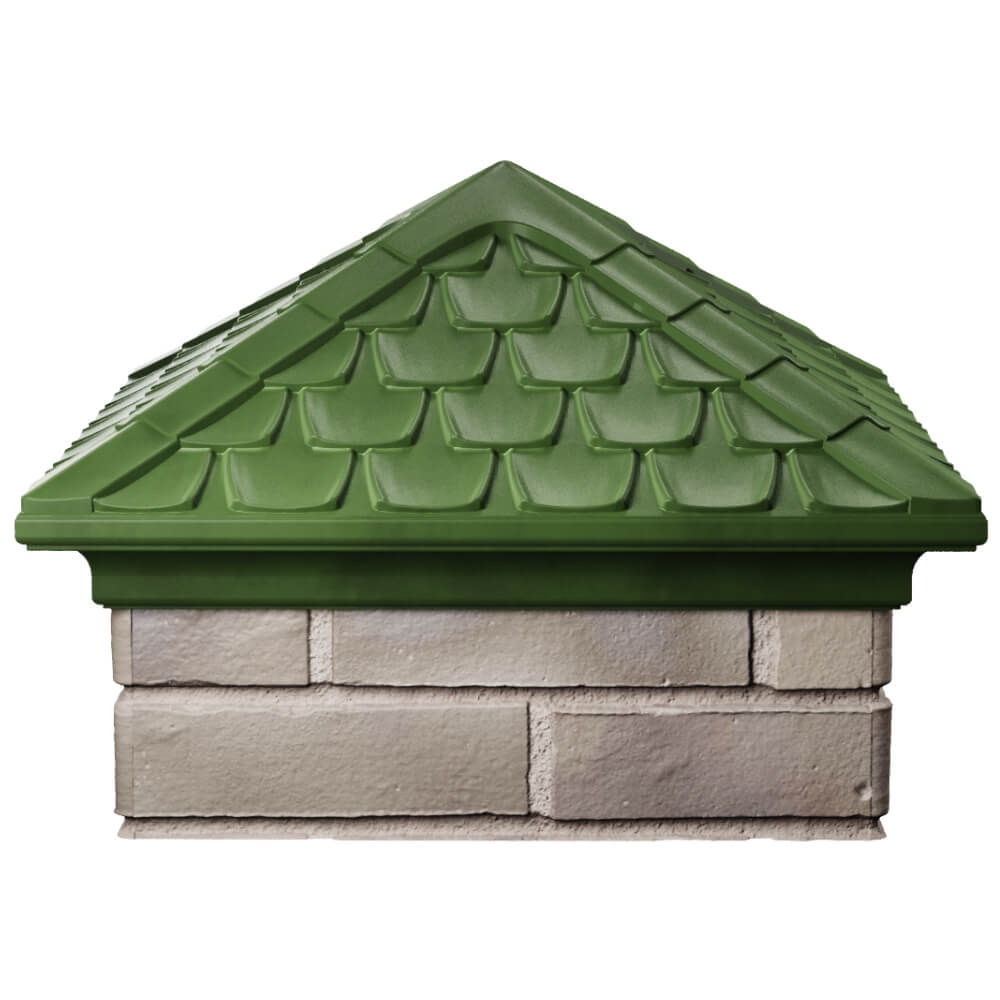 Колпак Zking Эльбрус Зеленый на столб 1.5х1.5 кирпича (385х385мм) Казань фото