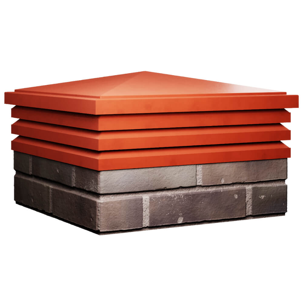 Колпак Zking Бона ХайТек Красный на столб 2х2 кирпича (513х513мм) в Казани фото