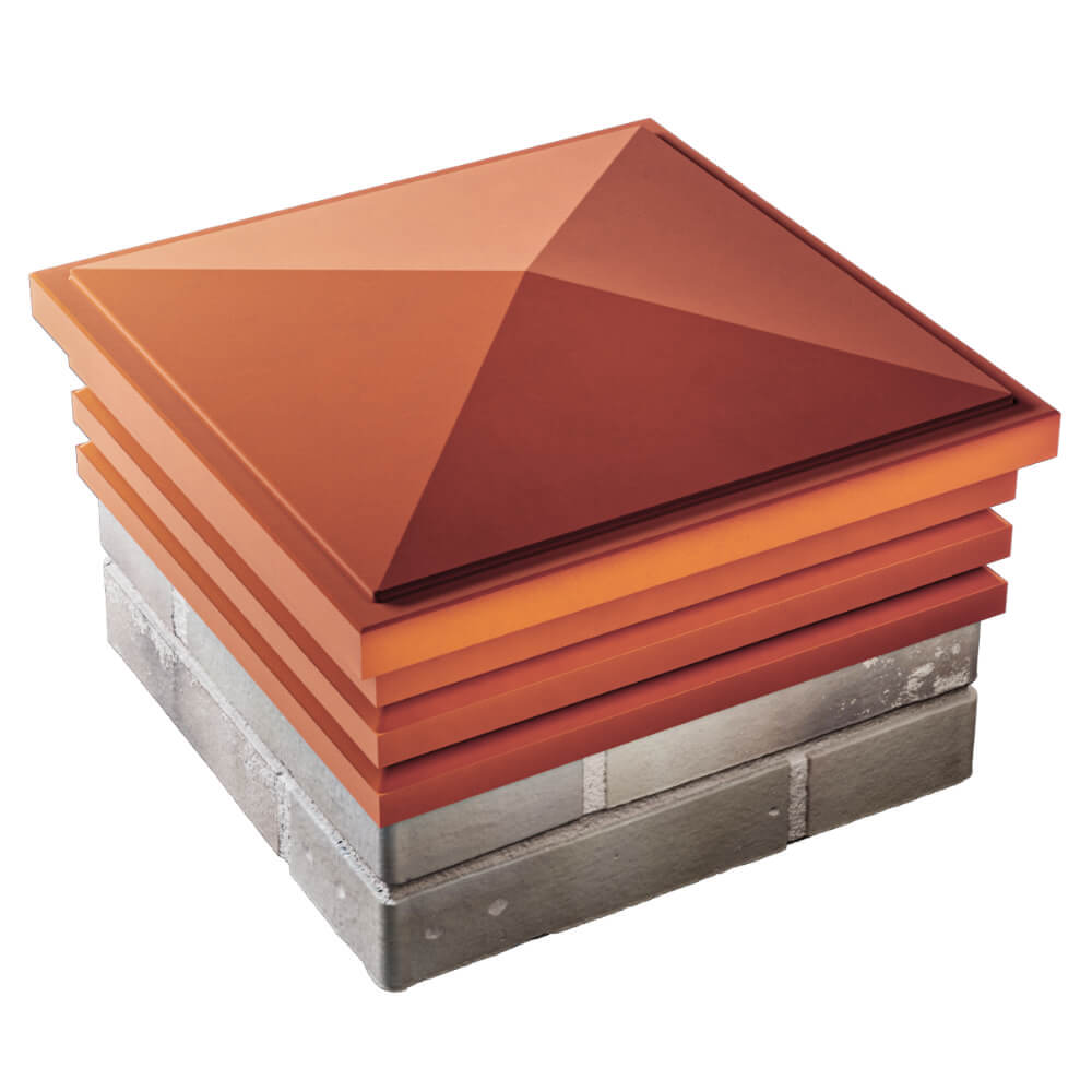 Колпак Zking Бона ХайТек Красный на столб 1.5х1.5 кирпича (385х385мм) в Казани фото