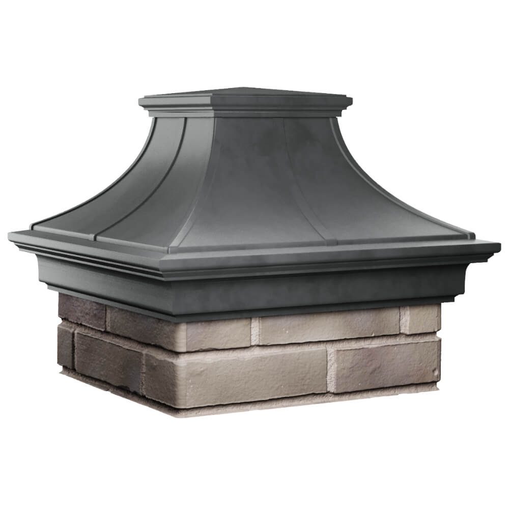 Колпак Zking Монблан Премиум Серый на столб 1.5х1.5 кирпича (385х385мм) в Казани фото