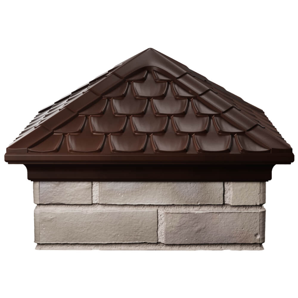 Колпак Zking Эльбрус Коричневый на столб 1.5х1.5 кирпича (385х385мм) Казань фото