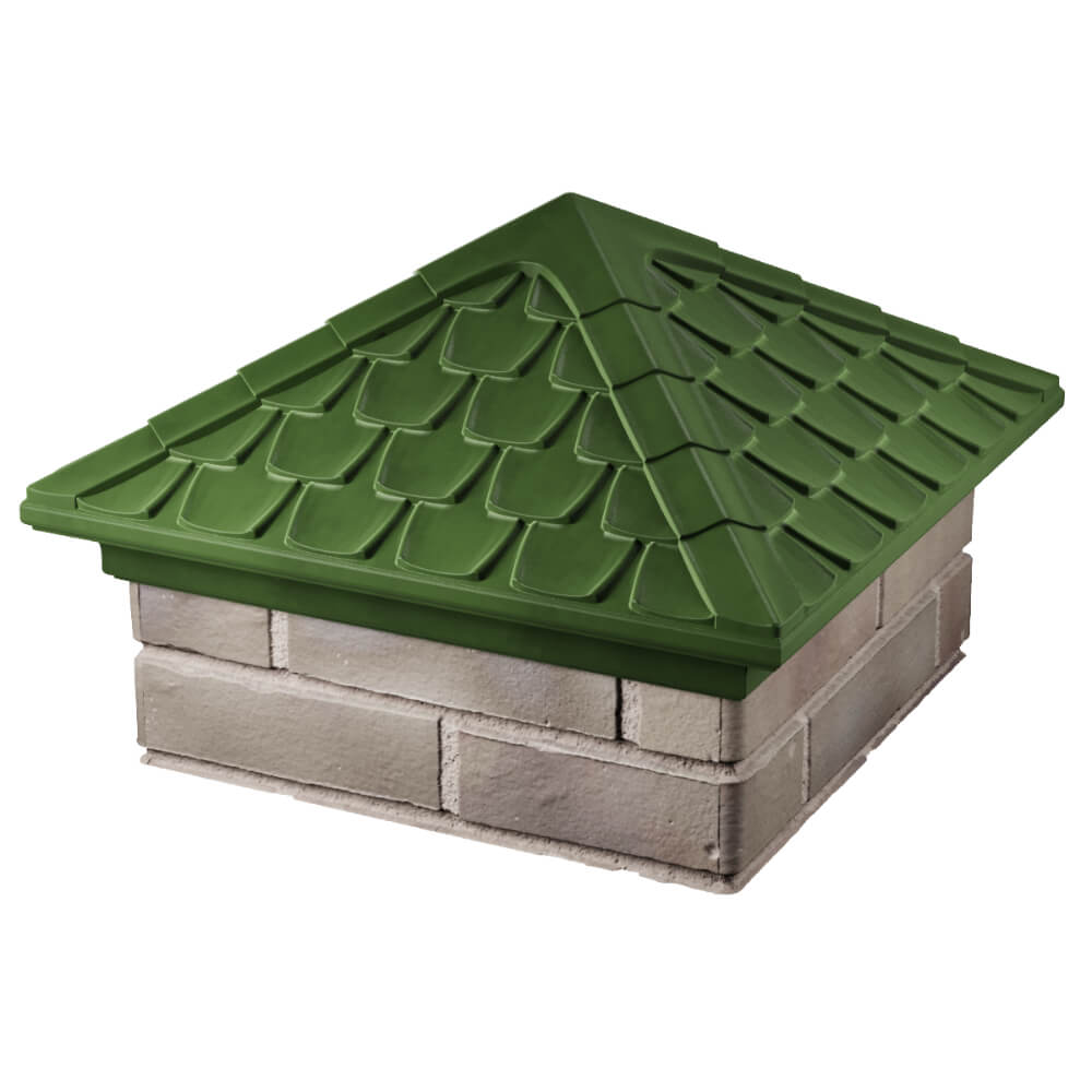 Колпак Zking Эльбрус Зеленый на столб 1.5х1.5 кирпича (385х385мм) в Казани фото