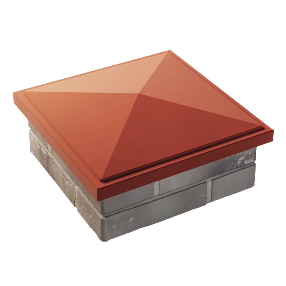 Колпак Zking БонаМоно Красный на столб 1.5х1.5 кирпича (385х385, 400х400мм) в Казани фото