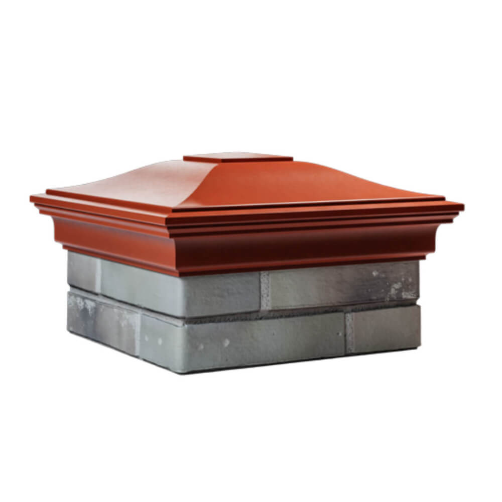 Колпак Zking Монблан Красный на столб 1.5х1.5 еврокирпича 0.7НФ (355х355мм) в Казани фото